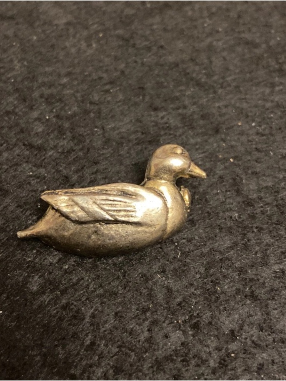 Vintage Solid Pewter Metal DUCK Brooch Miniature PIN